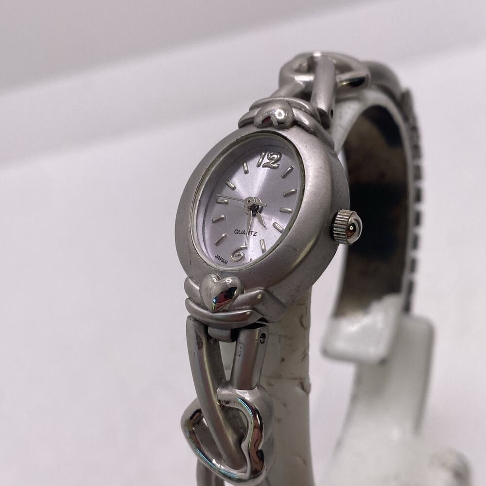 Vintage Womens Silver Tone Watch Works New Battery